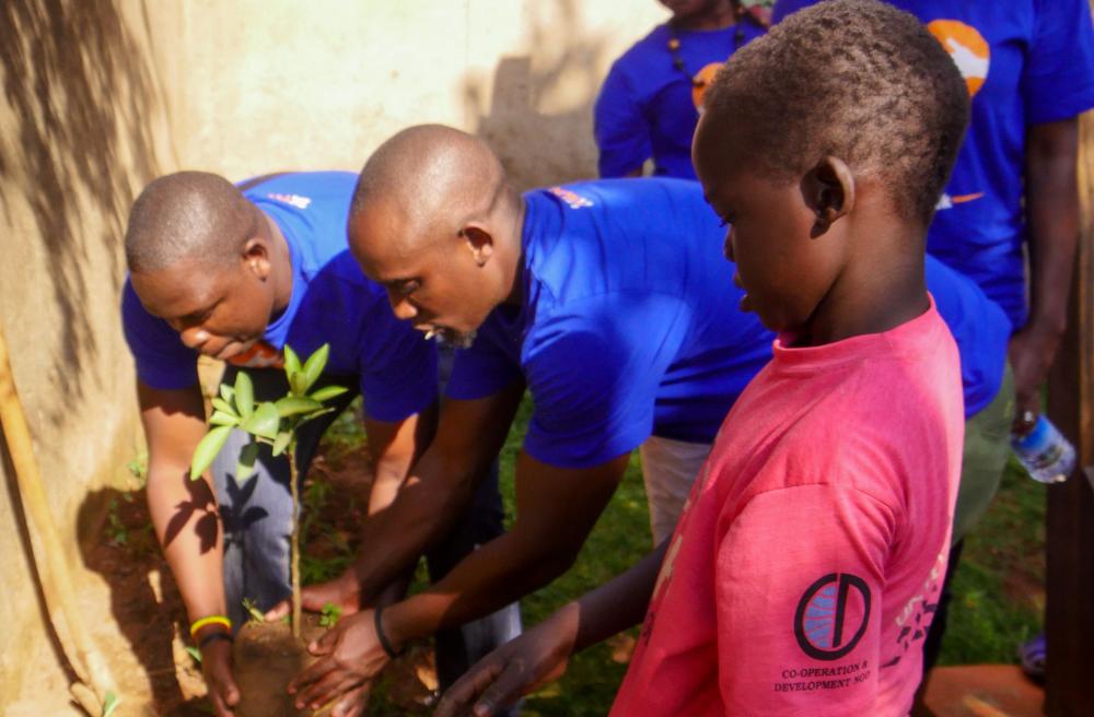 Planting with child